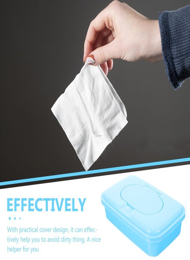 FONDOTIN 3pcs Wipes Storage Box Plastic Tissue Box Holder Portable Wipes Dispenser for Office Bathroom Travel Random Color - Image 4